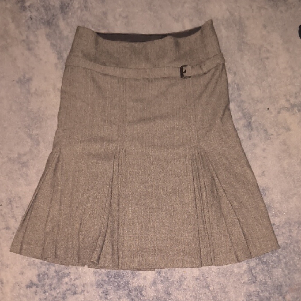 Philippe Adec | Elegant Tan A-Line Skirt
